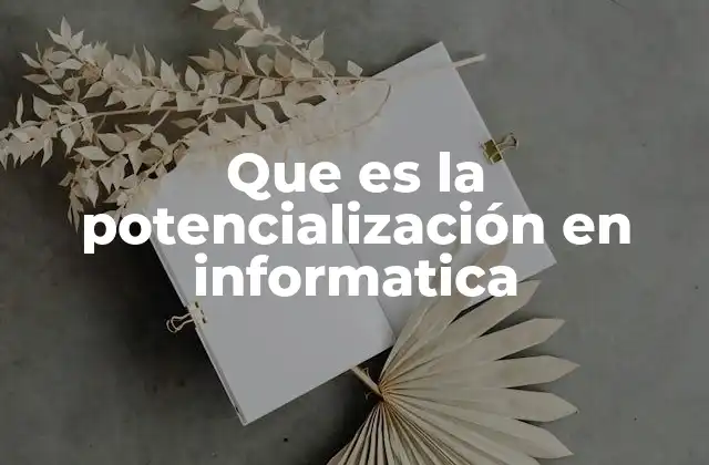 Que es la Potencialización en Informatica