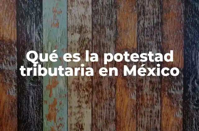 Qué es la Potestad Tributaria en México