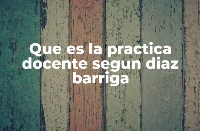 Que es la Practica Docente Segun Diaz Barriga