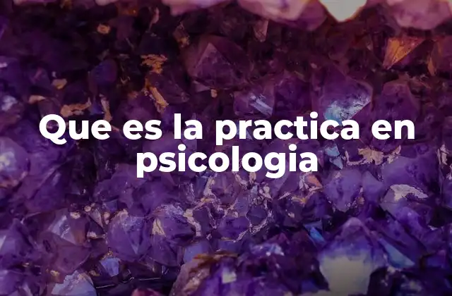 Que es la Practica en Psicologia
