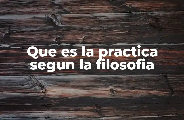 Que es la Practica Segun la Filosofia