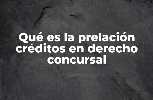 Qué es la Prelación Créditos en Derecho Concursal