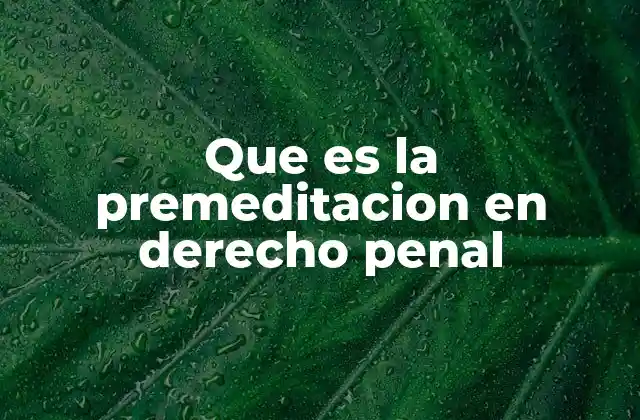 La importancia de la premeditación en la valoración de la conducta delictiva