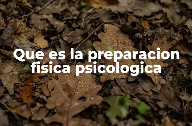 Que es la Preparacion Fisica Psicologica