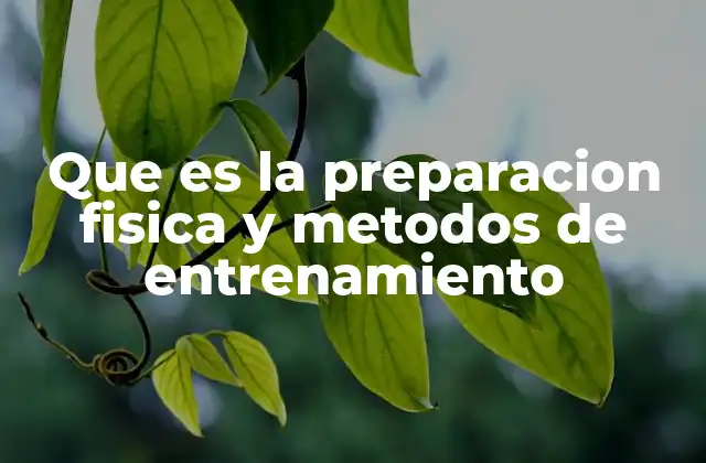 Que es la Preparacion Fisica y Metodos de Entrenamiento