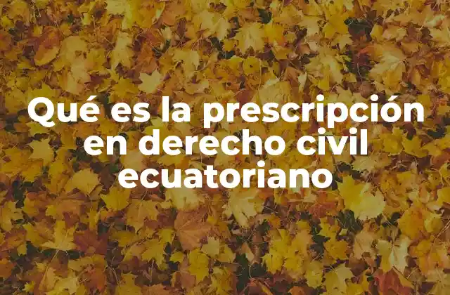Qué es la Prescripción en Derecho Civil Ecuatoriano
