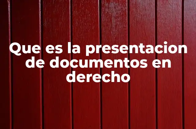Que es la Presentacion de Documentos en Derecho