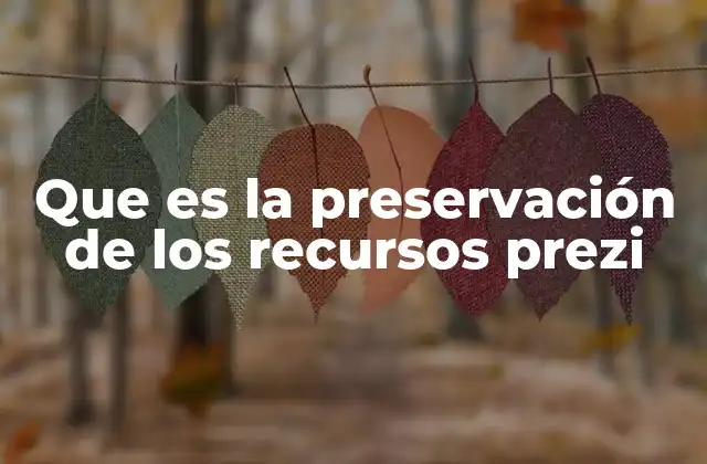 Que es la Preservación de los Recursos Prezi