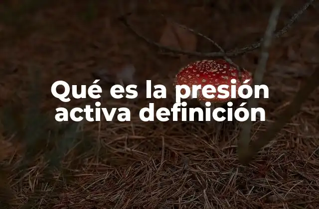Qué es la Presión Activa Definición