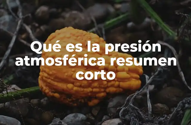 Qué es la Presión Atmosférica Resumen Corto