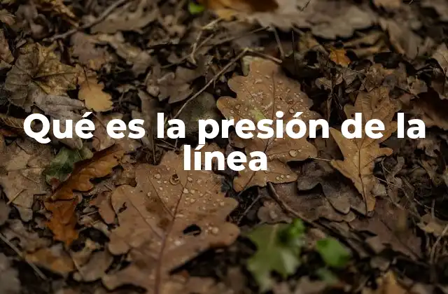 Qué es la Presión de la Línea