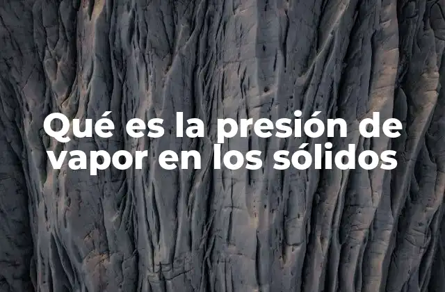 Qué es la Presión de Vapor en los Sólidos 2 La importancia del equilibrio de fases en la presión de vapor sólido