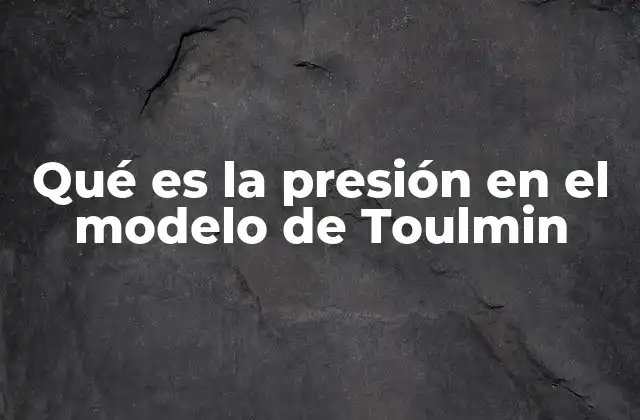 Qué es la Presión en el Modelo de Toulmin 2 El equilibrio entre los elementos del modelo