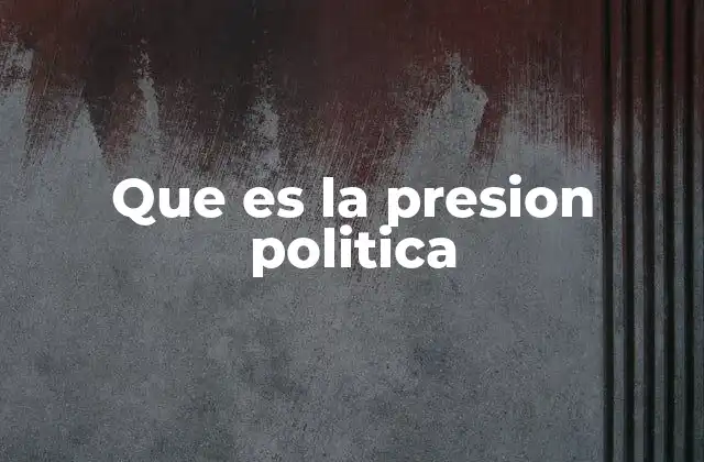Que es la Presion Politica