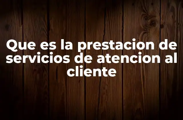 Que es la Prestacion de Servicios de Atencion Al Cliente