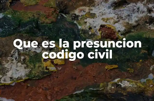 Que es la Presuncion Codigo Civil