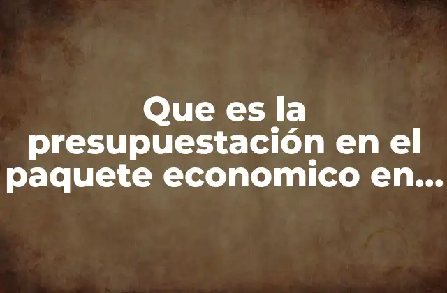 Que es la Presupuestación en el Paquete Economico en Mexico