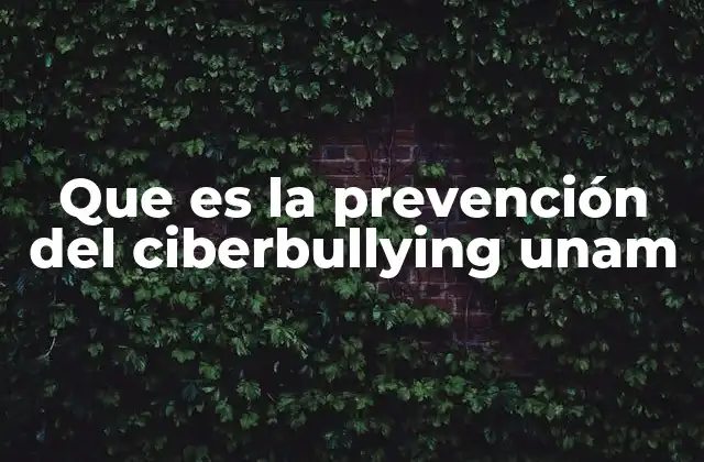 Que es la Prevención Del Ciberbullying Unam