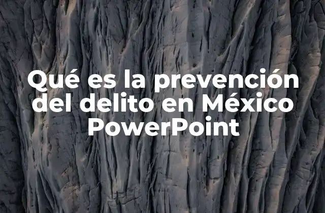 Qué es la Prevención Del Delito en México Powerpoint