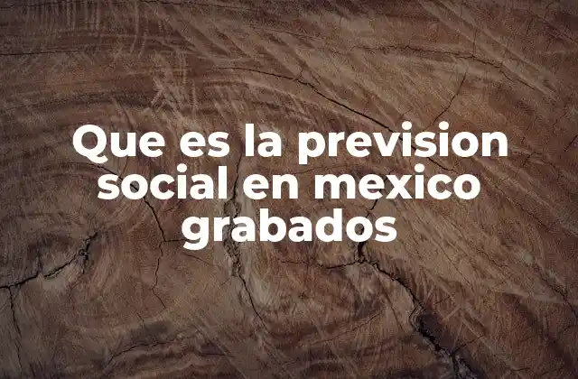 Que es la Prevision Social en Mexico Grabados