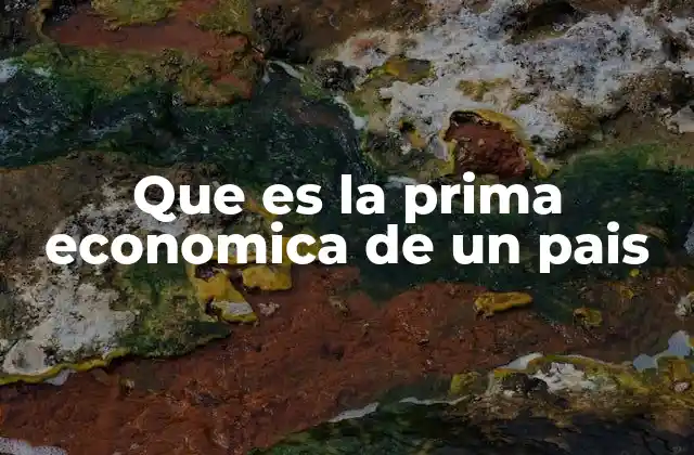 Que es la Prima Economica de un Pais