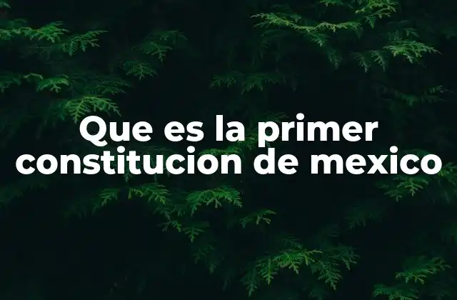 Que es la Primer Constitucion de Mexico