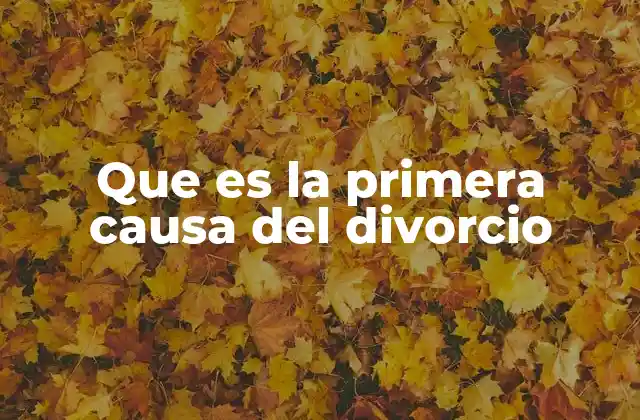 Que es la Primera Causa Del Divorcio