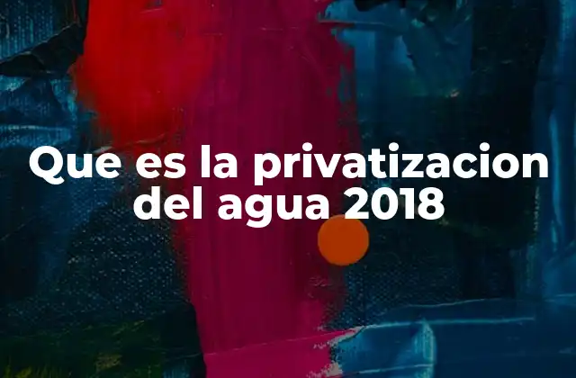 Que es la Privatizacion Del Agua 2018
