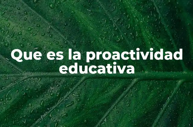 Que es la Proactividad Educativa