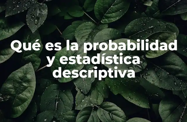 Qué es la Probabilidad y Estadística Descriptiva