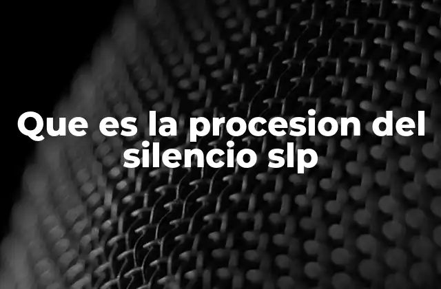 Que es la Procesion Del Silencio Slp