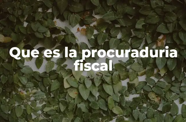 Que es la Procuraduria Fiscal