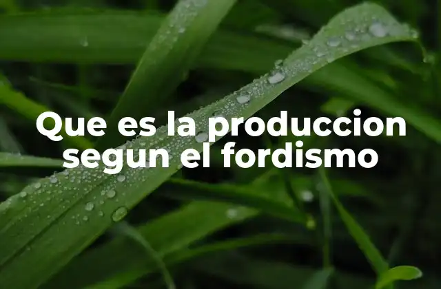 Que es la Produccion Segun el Fordismo