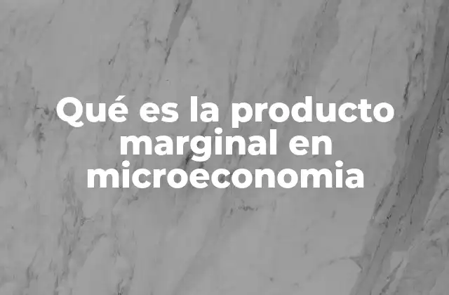 Qué es la Producto Marginal en Microeconomia