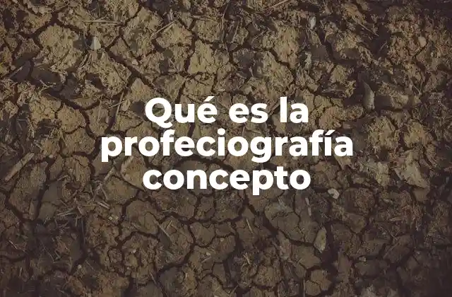 Qué es la Profeciografía Concepto