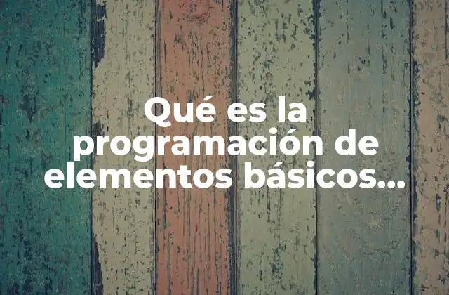 Qué es la Programación de Elementos Básicos Electrónicos
