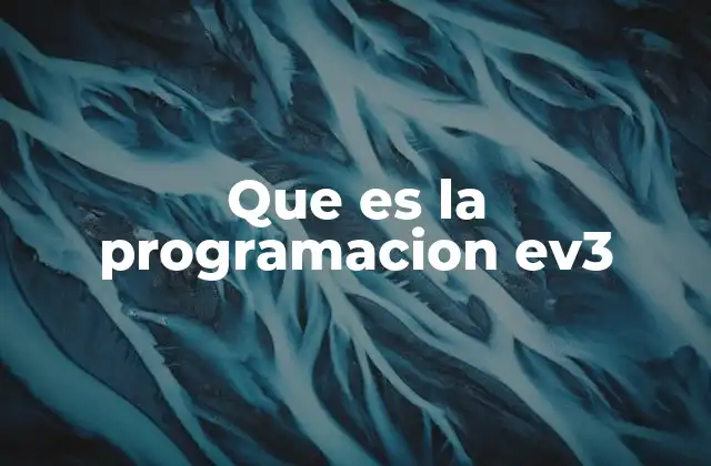 Que es la Programacion Ev3