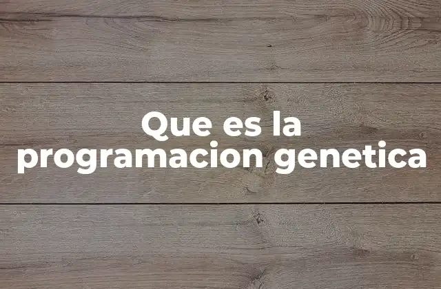 Que es la Programacion Genetica