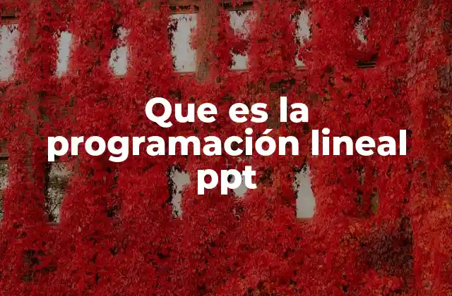 Que es la Programación Lineal Ppt 2 La base matemática detrás de la programación lineal