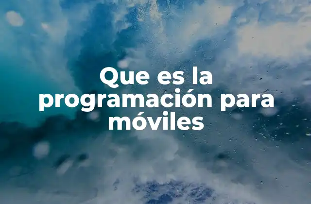 Que es la Programación para Móviles