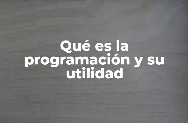 Qué es la Programación y Su Utilidad