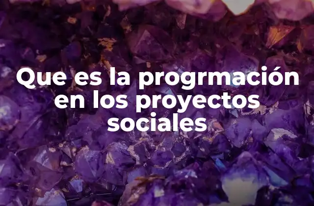 Que es la Progrmación en los Proyectos Sociales