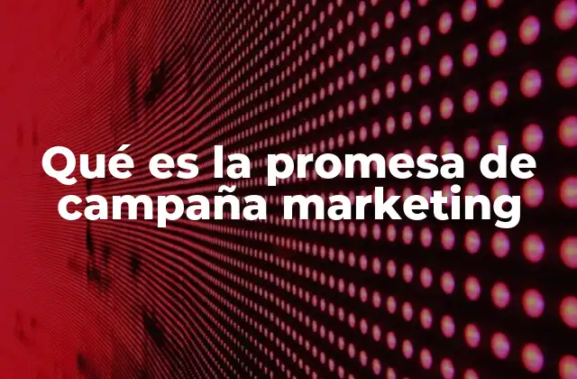 Qué es la Promesa de Campaña Marketing