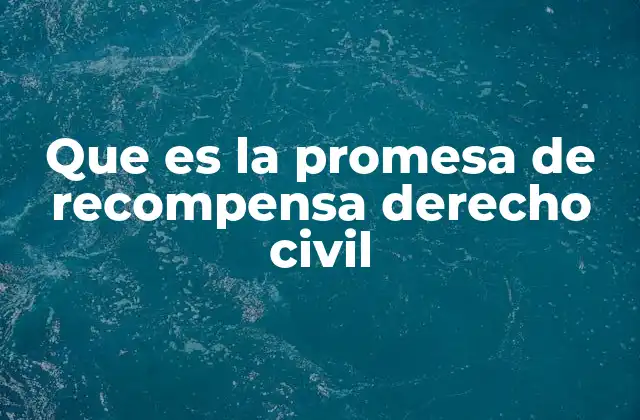 Que es la Promesa de Recompensa Derecho Civil