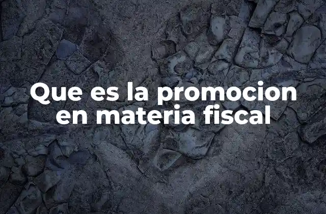 Que es la Promocion en Materia Fiscal
