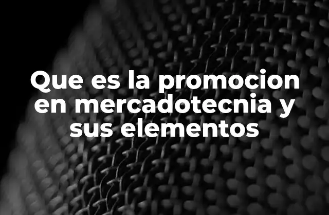 Que es la Promocion en Mercadotecnia y Sus Elementos