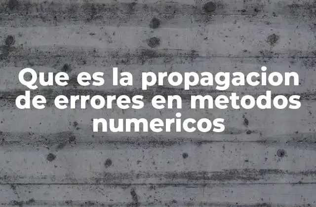 Que es la Propagacion de Errores en Metodos Numericos 2 Errores en métodos numéricos y su impacto en la precisión de los cálculos
