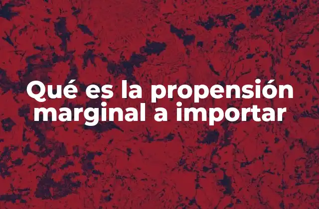Qué es la Propensión Marginal a Importar