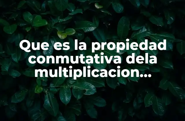 Que es la Propiedad Conmutativa Dela Multiplicacion Ejemplos