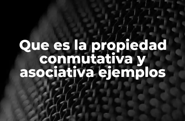 Que es la Propiedad Conmutativa y Asociativa Ejemplos